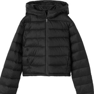 Cropped lightweight puffer jacket